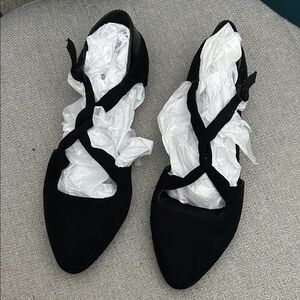 Callisto Black Crisscross Flats